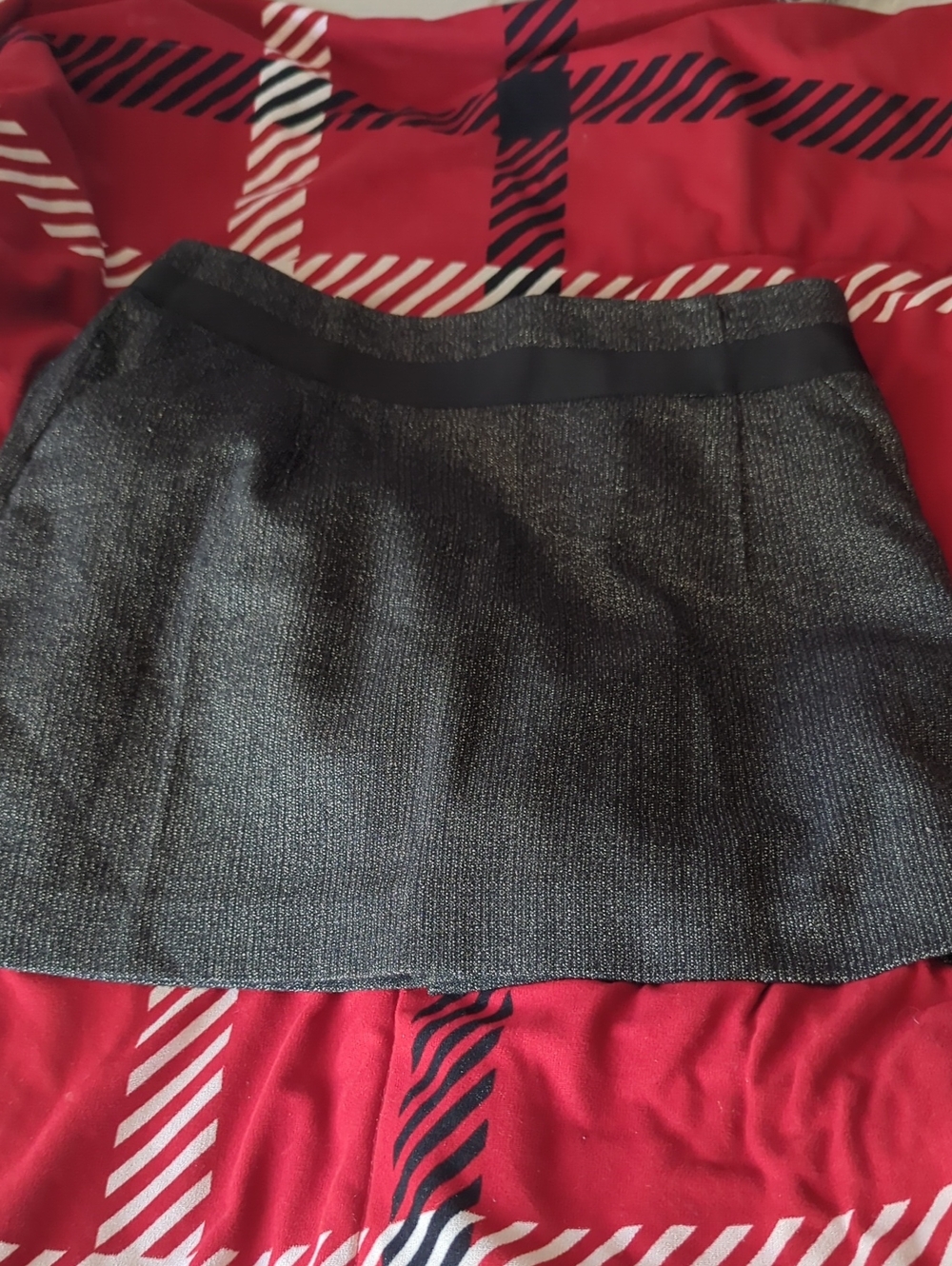 The Limited Black and Gray Textured Mini Skirt